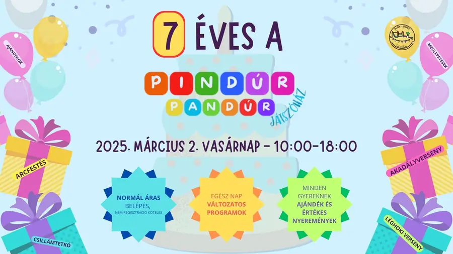 7 éves a Pindúr Pandúr Játszóház! - PINDÚR PANDÚR SZÜLINAP