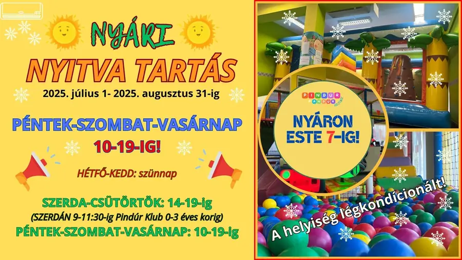 Nyitva tartás VÁLTOZÁS 2026. július 6-tól